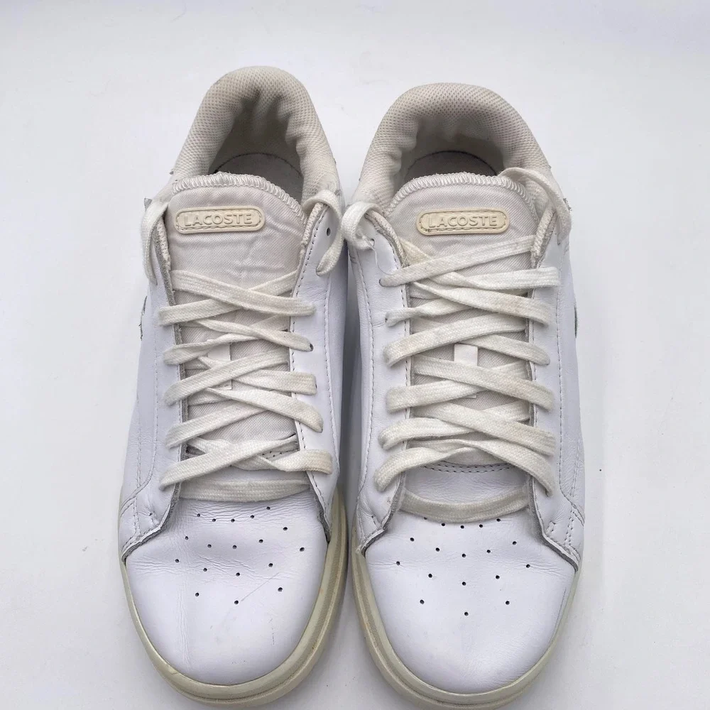 Lacoste Twin‎ Serve 0721 2 SMA Sneakers Mens 9 White Leather Court Shoes VGC